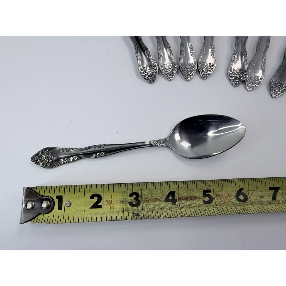 Rogers Dream Rose Teaspoons Stainless Flatware Korea Set of 8
